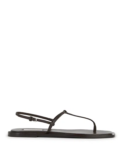 Totême T-strap Leather Flats In Brown