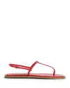 Totême Purist T-strap Nappa Leather Sandals In Red