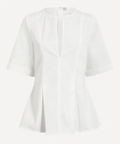 Totême Toteme Women's Tailored Cotton Top In White