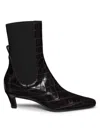 Totême Toteme Women The Mid Heel Boot Leather Boots With Croco Effect In Multi