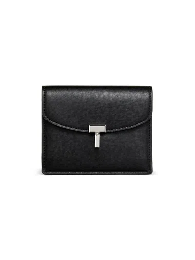Totême Women's T-lock Leather Cardholder In Black