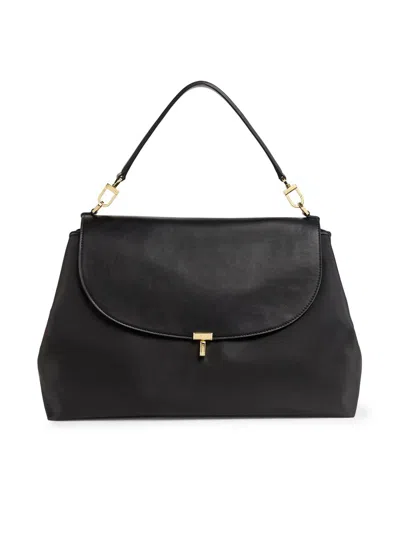 Totême Women's T-lock Nylon & Leather Satchel In Black