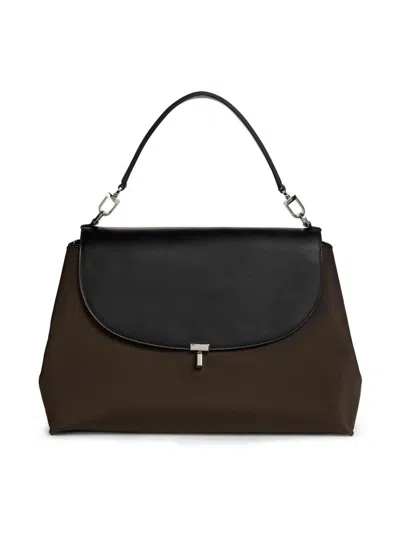 Totême Women's T-lock Nylon & Leather Satchel In Brown