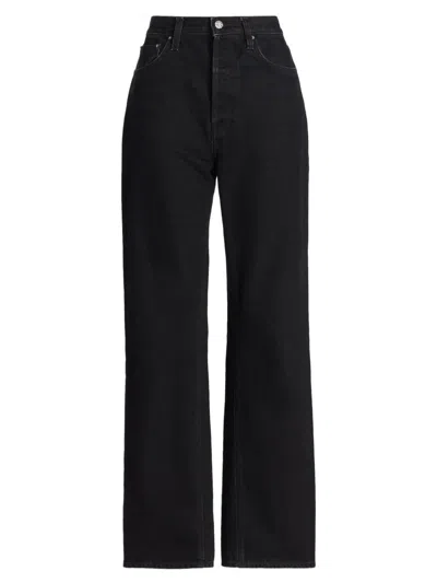 Totême Women's Twisted Seam Straight-leg Jeans In Black