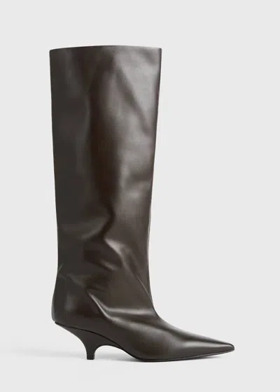 Totême Women's Wedge-heel Boot In Napa Leather Bark