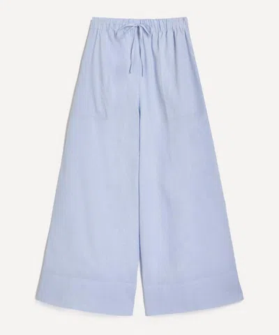 Totême Toteme Women's Wide-leg Summer Trousers In Blue