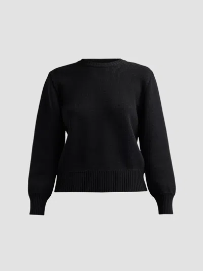 Totême Wool And Cotton-blend Sweater In Black