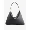 Totême Suede Leather Shoulder Bag With Detachable Handle In Black