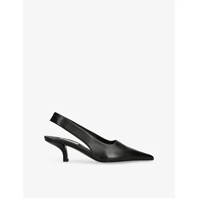 Totême Womens Classic Leather Slingback Heels Black Eur 39 / 6 Uk