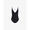 Totême Womens Black Classic Logo-print Swimsuit In Black