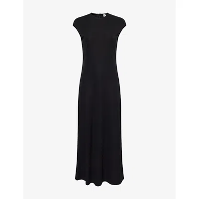 Totême Womens Black Everyday Round-neck Jersey Maxi Dress