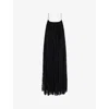 Totême Womens Black Floral Pleated Woven Maxi Dress In Black