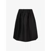 Totême Womens Black Gathered-waist Wool And Silk-blend Evening Skirt In Black