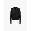 Totême Womens Toteme Logo-embroidered Fine-knit Cardigan