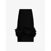 Totême Womens Black Petal High-waist Wool And Silk Midi Skirt In Black