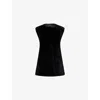 Totême Womens Black Plush Round-neck Shearling Vest In Black