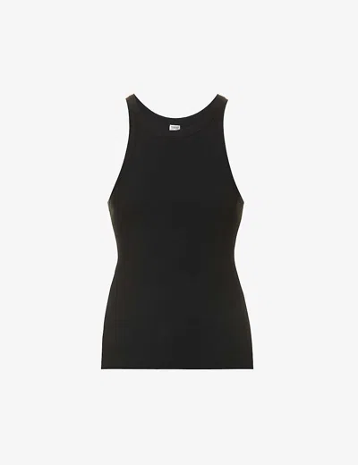 Totême Organic Cotton Blend Rib Tank Top In Black
