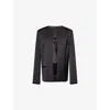 Totême Womens Black Satin Round-neck Woven Jacket In Black