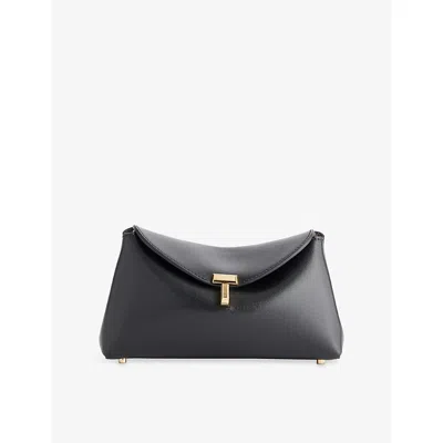 Totême Womens Black T-lock Mini Leather Clutch Bag