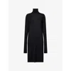 Totême Womens Black Turtleneck Long-sleeves Wool And Silk Midi Dress Xs In Black