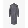 Totême Striped Organic Cotton-poplin Midi Shirt Dress In Gray