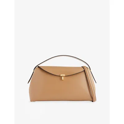Totême Womens Camel T-lock Leather Top-handle Bag In Brown