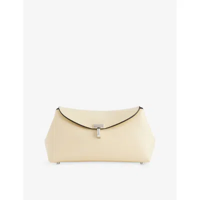 Totême Womens Champagne Mini T-lock Leather Clutch Bag In Gold