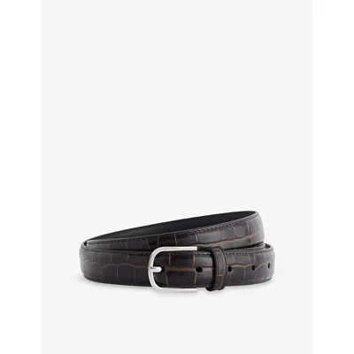 Totême Womens Toteme Embossed Croc Leather Belt In Black