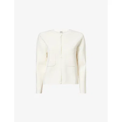 Totême Womens Classic Compact Knit Cardigan White Xs