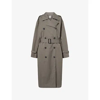 Totême Womens Crisp Summer Cotton-nylon Trench Coat Taupe