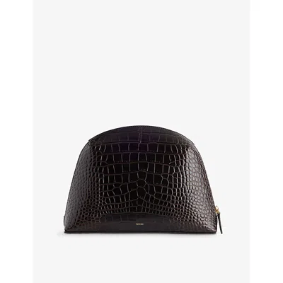 Totême Womens Toteme Croco-embossed Medium Leather Pouch In Brown