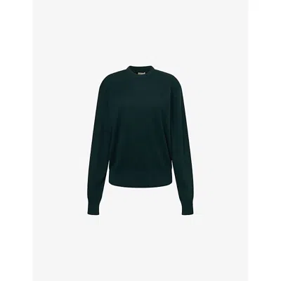 Totême Womens Dark Green Round-neck Long-sleeves Cashmere Jumper