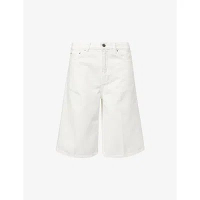 Totême Womens Denim Board Shorts White