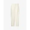 Totême Womens Ecru Pleated Wide-leg Woven Trousers In Neutral