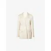 Totême Womens Ecru Stitched-notch-lapels Single-breasted Stretch-woven Blazer