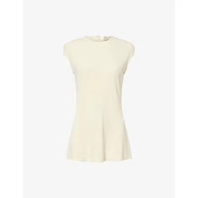 Totême Womens Everyday Sleeveless Jersey Tunic Top Ecru Xl