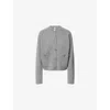 Totême Womens Grey Melange Hammered Button Round-neck Wool-blend Cardigan Xs In Gray