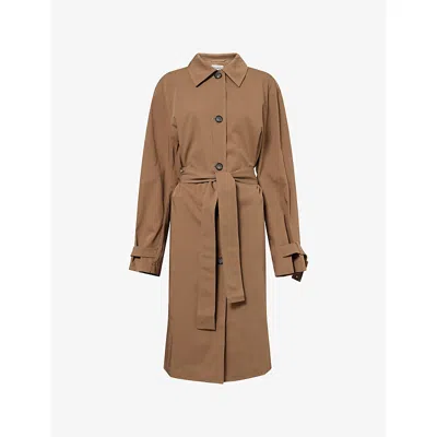 Totême Womens Hazel Light Spring Belted Cotton-poplin Trench Coat In Brown