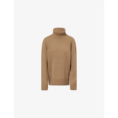 Totême Womens Hazel Relaxed-fit Turtle-neck Cashmere Jumper Xs In Brown