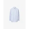 Totême Womens Ice Azure Striped Long-sleeves Cotton-poplin Shirt