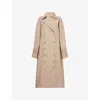 Totême Womens Khaki Double-breasted Cotton-blend Trench Coat In Brown