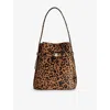 Totême Womens Leopard Belted Pony Hair Leather Top Handle Bag In Animal Print