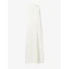Totême Womens Scoop-neck Woven Maxi Dress Macadamia
