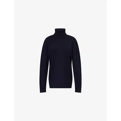 Totême Womens Navy Turtleneck Relaxed-fit Cashmere Jumper In Blue