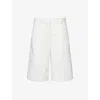 Totême Womens Off-white Tailored Straight-leg Linen-cotton Shorts In White