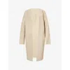 Totême Womens Collarless Relaxed-fit Suede Coat Peanut In Neutral