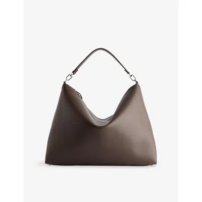 Totême Womens Pepper Bevel Leather Tote Bag In Black