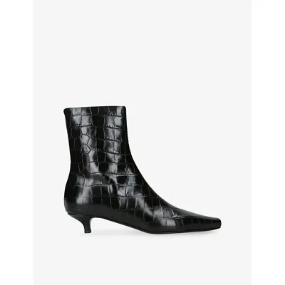Totême Womens Pointed-toe Leather Heeled Ankle Boots Black Eur 40 / 7 Uk