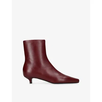 Totême Womens Pointed-toe Leather Heeled Ankle Boots Red Eur 40 / 7 Uk