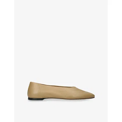 Totême Womens Slip Leather Ballet Flats Beige Eur 37 / 4 Uk
